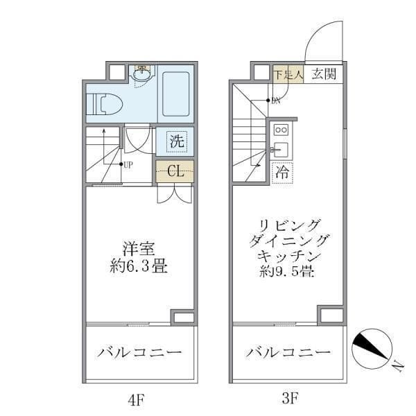 アプリーレ赤坂 504 間取り図