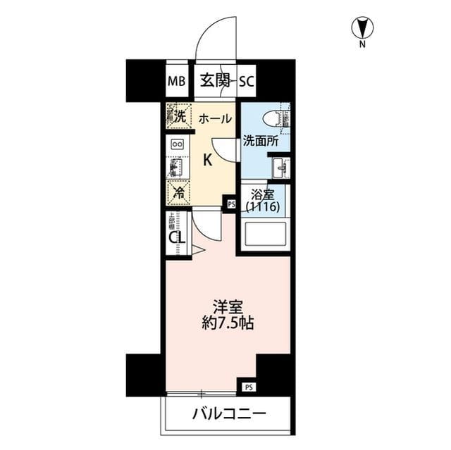 プレール・ドゥーク芝浦 506 間取り図