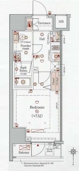 プレール・ドゥーク芝浦 908 間取り図