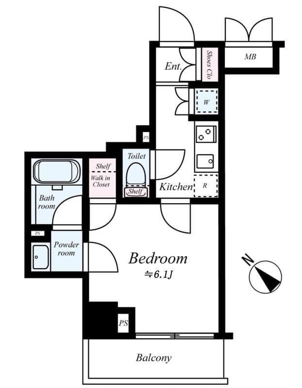 パレステュディオ文京根津 602 間取り図