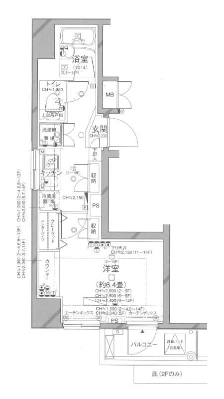 パレステュディオ文京根津 804 間取り図