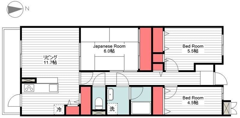 セレソ千歳船橋 107 間取り図