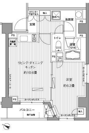 ヒューリックレジデンス茗荷谷 206 間取り図