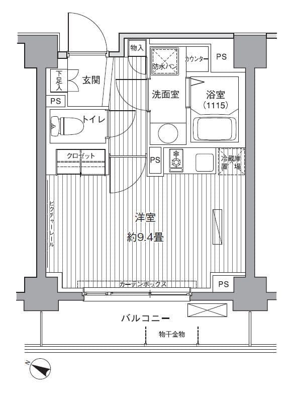 ヒューリックレジデンス茗荷谷 403 間取り図