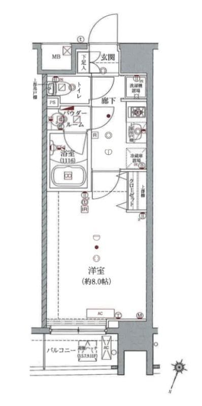 ARTESSIMO LUNA 803 間取り図