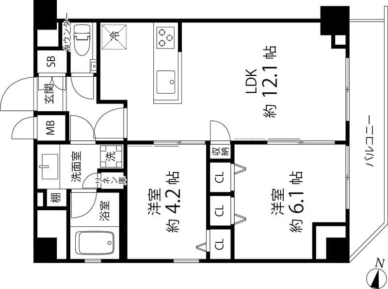 パークキューブ錦糸町 601 間取り図