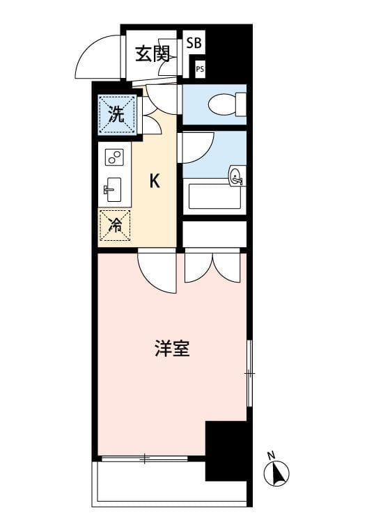 スカイコート秋葉原 901 間取り図