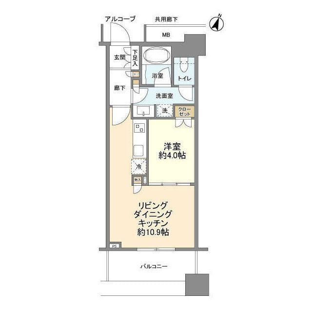 テラス渋谷美竹 1302 間取り図