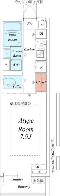 リブリ・みぺぽ 202 間取り図