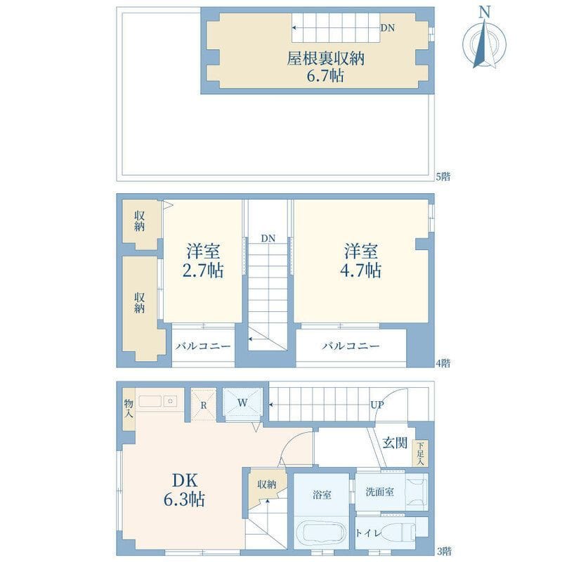 芝2丁目貸ビル(3階・4階・5階部分) 23.2万円/8,000円/入力なし 間取り図