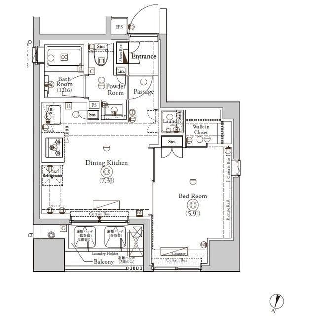 BPRレジデンス神田富山町 501 間取り図