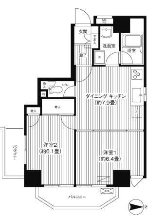 コスモリード西日暮里 301 間取り図