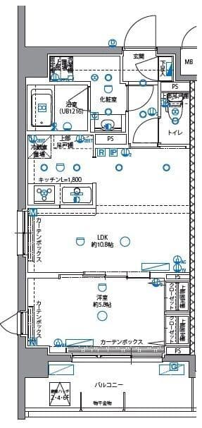 パティーナ菊川 601 間取り図