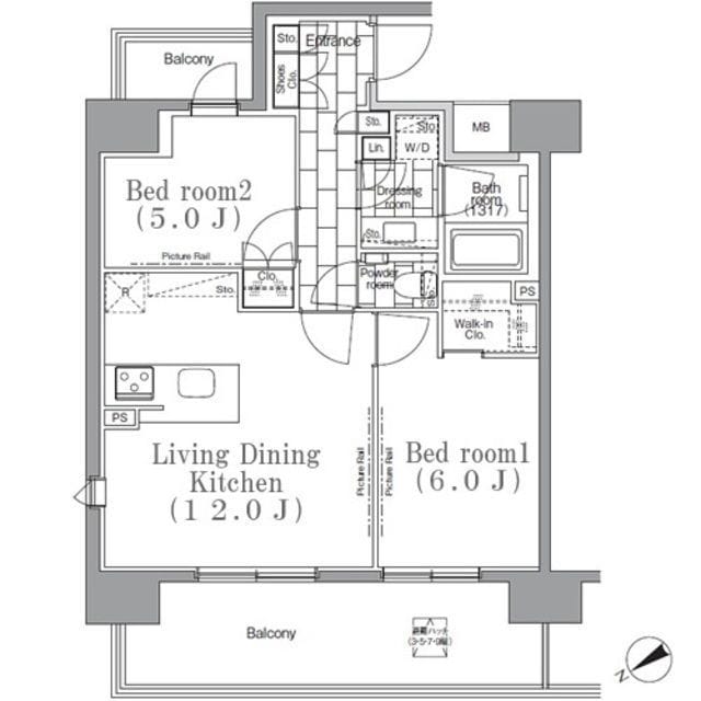 パークハビオ目黒リバーサイド 311 間取り図