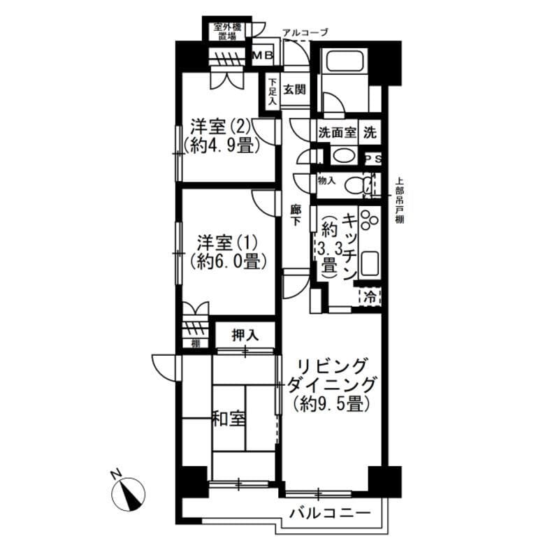藤和シティコープ町屋Ⅱ 304 間取り図