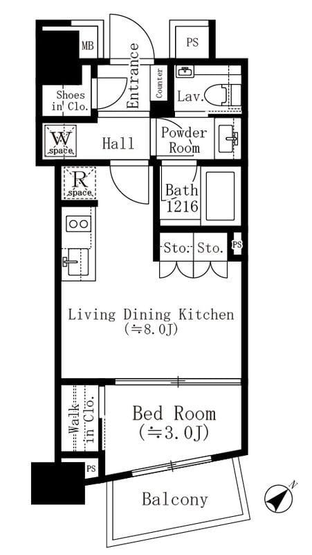 パークホームズ西小山 302 間取り図