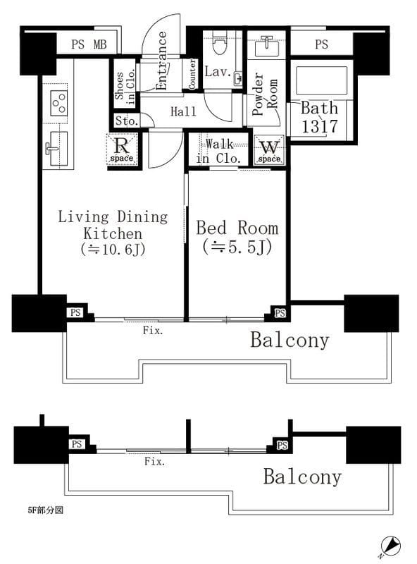 パークホームズ西小山 512 間取り図