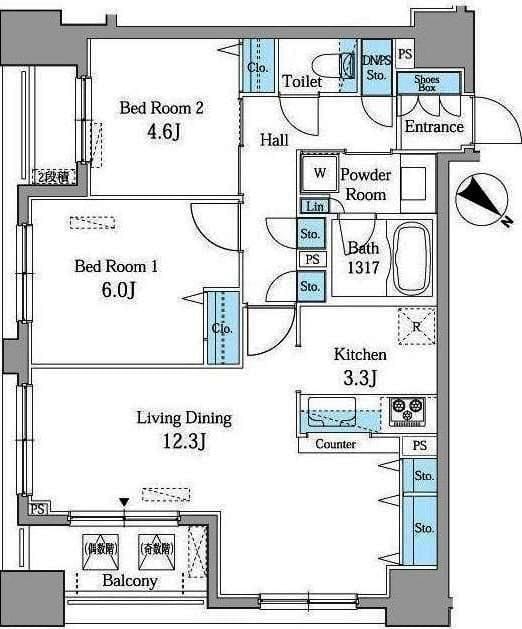 レジデンス横濱リバーサイド 1302 間取り図