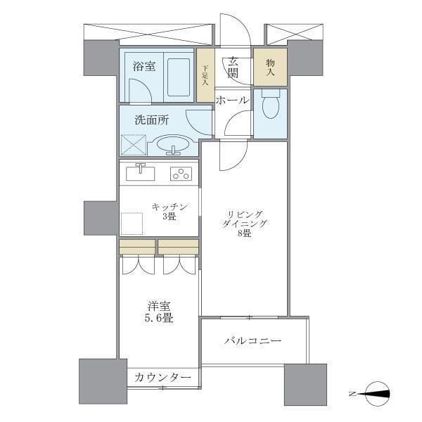 高輪ザ・レジデンス 910 間取り図
