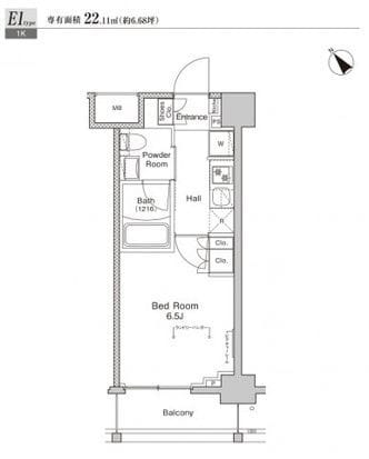 プラウドフラット戸越公園 302 間取り図