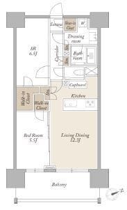 ライトテラス新宿御苑 1704 間取り図