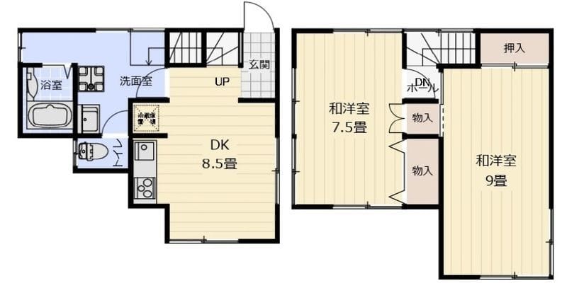 貸家 神大寺1-11-3 C棟 12万円/入力なし/入力なし 間取り図