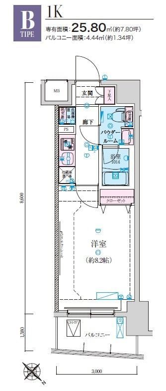 リヴシティ墨田イースト 502 間取り図