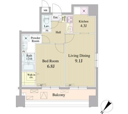 リヴィェ日本橋 801 間取り図