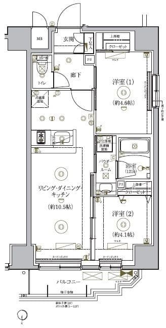 RELUXIA新御徒町 1201 間取り図