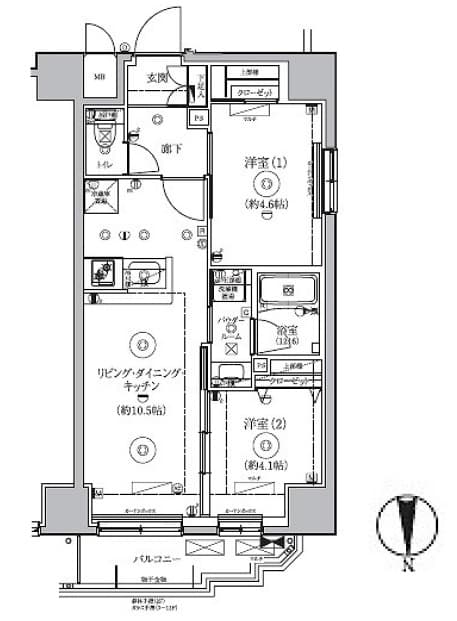 RELUXIA新御徒町 801 間取り図