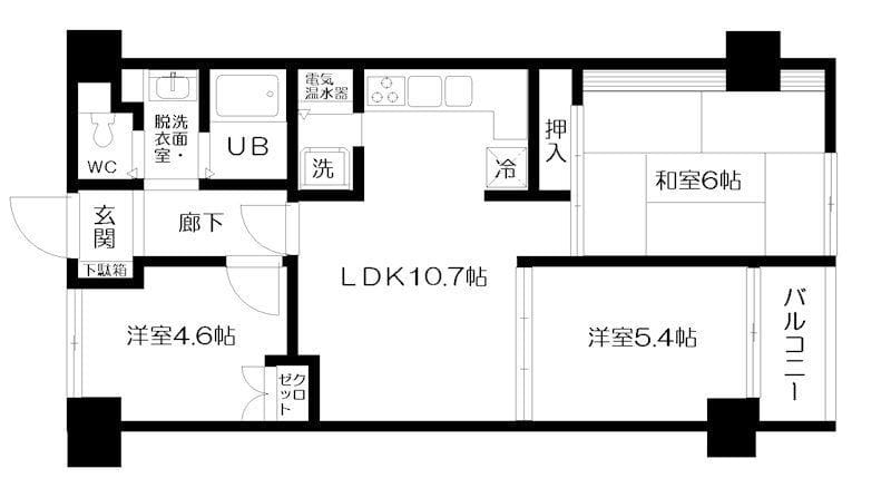 シティハウス西大久保 1202 間取り図