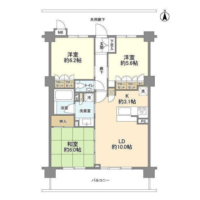 コンフォートパレス六町 304 間取り図