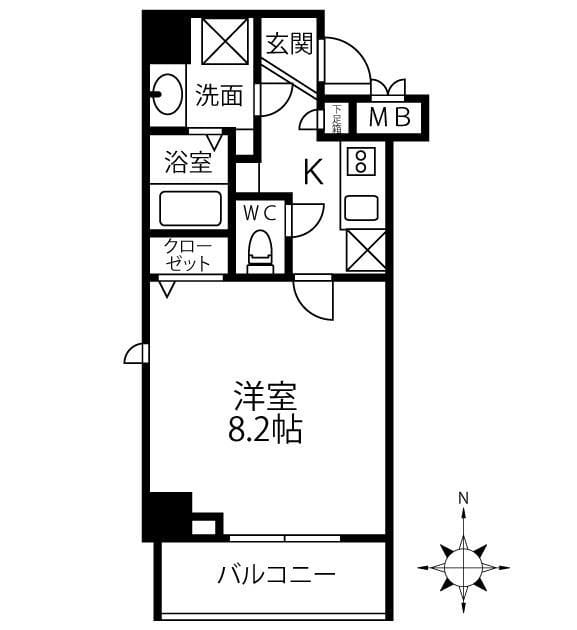 パークフロント常盤 503 間取り図