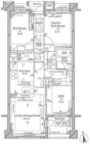 ピアース若林 205 間取り図