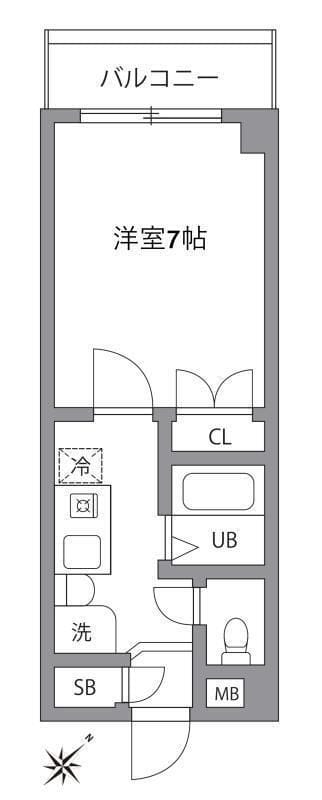 ハニーコート 206 間取り図