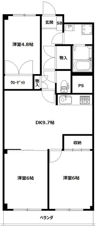 エクセレンス天王町 604 間取り図