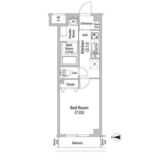 LIBR GRANT 世田谷弦巻 206 間取り図