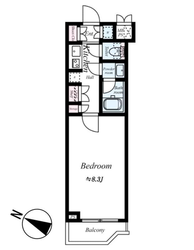 ルーブル祐天寺 405 間取り図