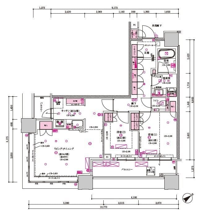 目黒第一マンションズ 1109 間取り図
