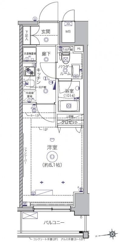 クレイシア秋葉原 603 間取り図