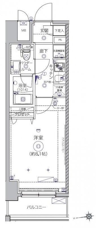 クレイシア秋葉原 604 間取り図
