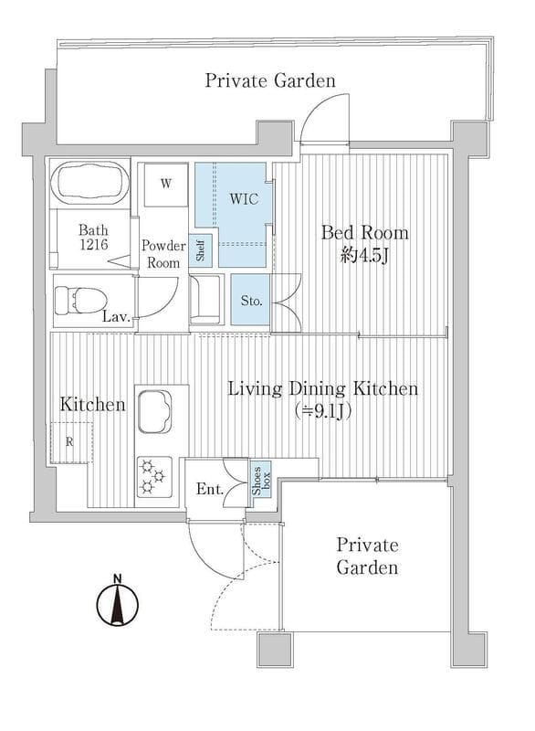 トラスト学芸大学 101 間取り図