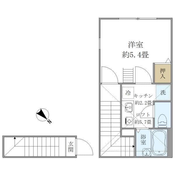 テラス学芸大 208 間取り図