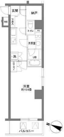 カスタリア大塚Ⅱ 403 間取り図