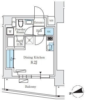 シーズンフラッツ大森北三丁目 504 間取り図