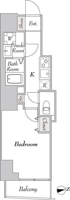 エシッド市ヶ谷薬王寺 303 間取り図