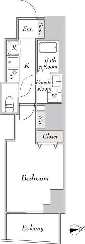 エシッド市ヶ谷薬王寺 501 間取り図