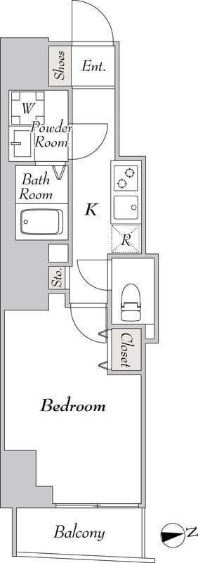 エシッド市ヶ谷薬王寺 803 間取り図
