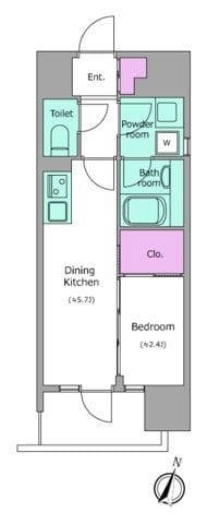 デュオフラッツ飯田橋WEST 0302 間取り図