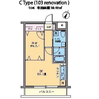 カスタリア千駄ヶ谷 103 間取り図